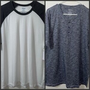 Abound Mens Shirt 2 Bundle XL Henley And Baseball Outdoor Barbecue Beach Preppy